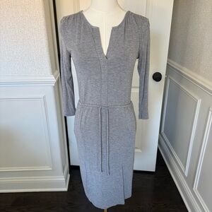 Kenar Gray 3/4 Sleeve Draw String Women's Dress XS